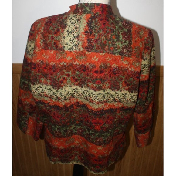 Christopher & Banks Floral Tapestry Blazer Jacket Sz XL Colorful Snap Close GUC - Picture 6 of 11